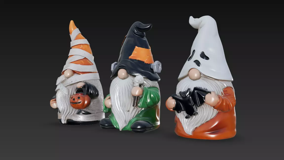 Halloween Gnome Trio - Stylized 3D Figures 3D print model_6