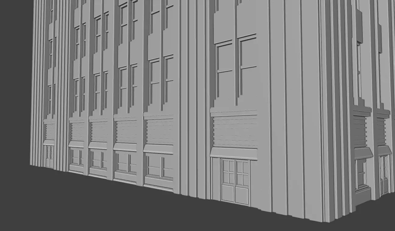 Art Deco Office Tower Low Poly City Building Game Ready 3D print model_7
