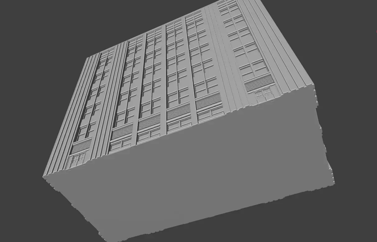Art Deco Office Tower Low Poly City Building Game Ready 3D print model_9