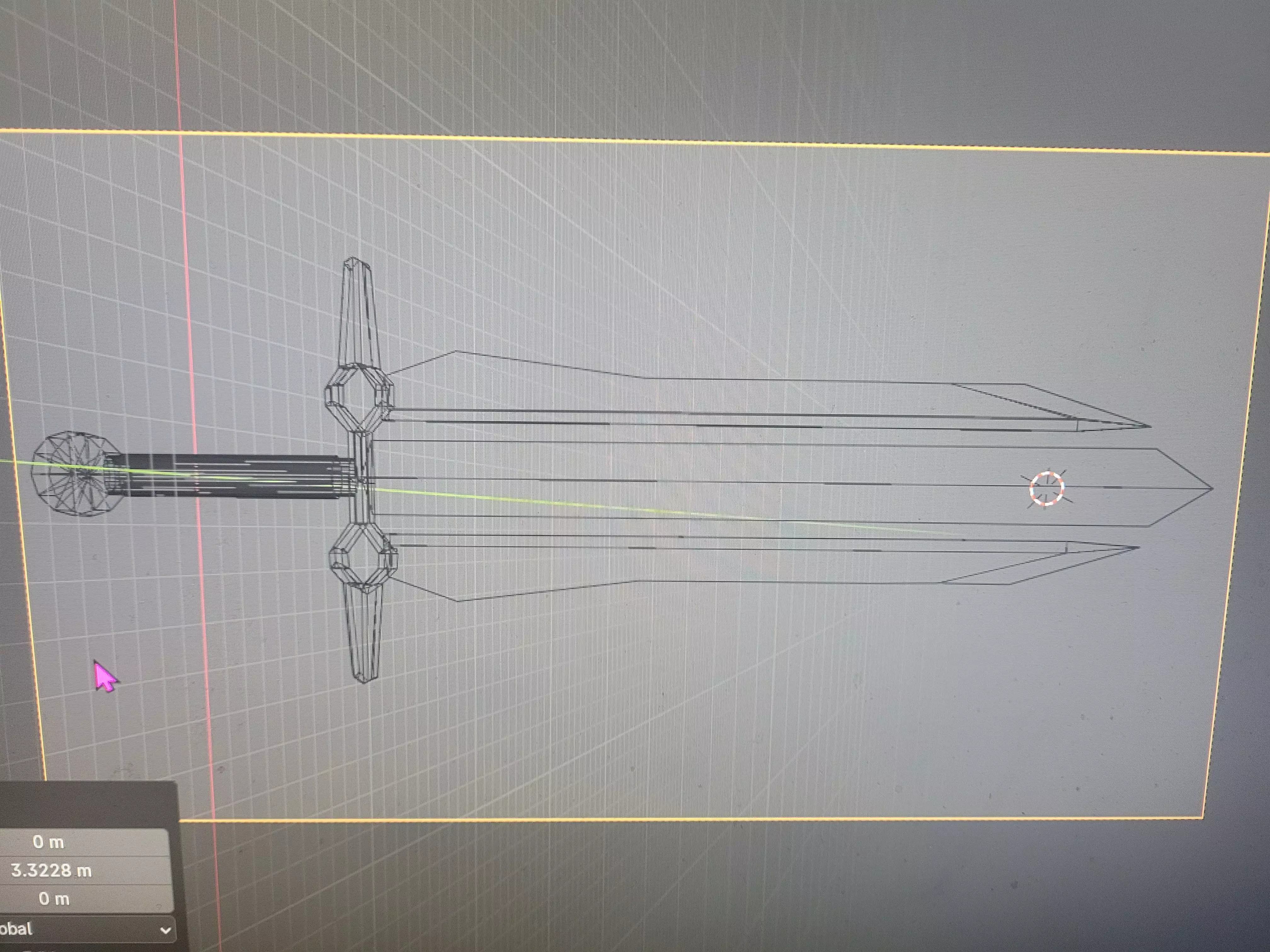 trident sword Low-poly 3D model_2