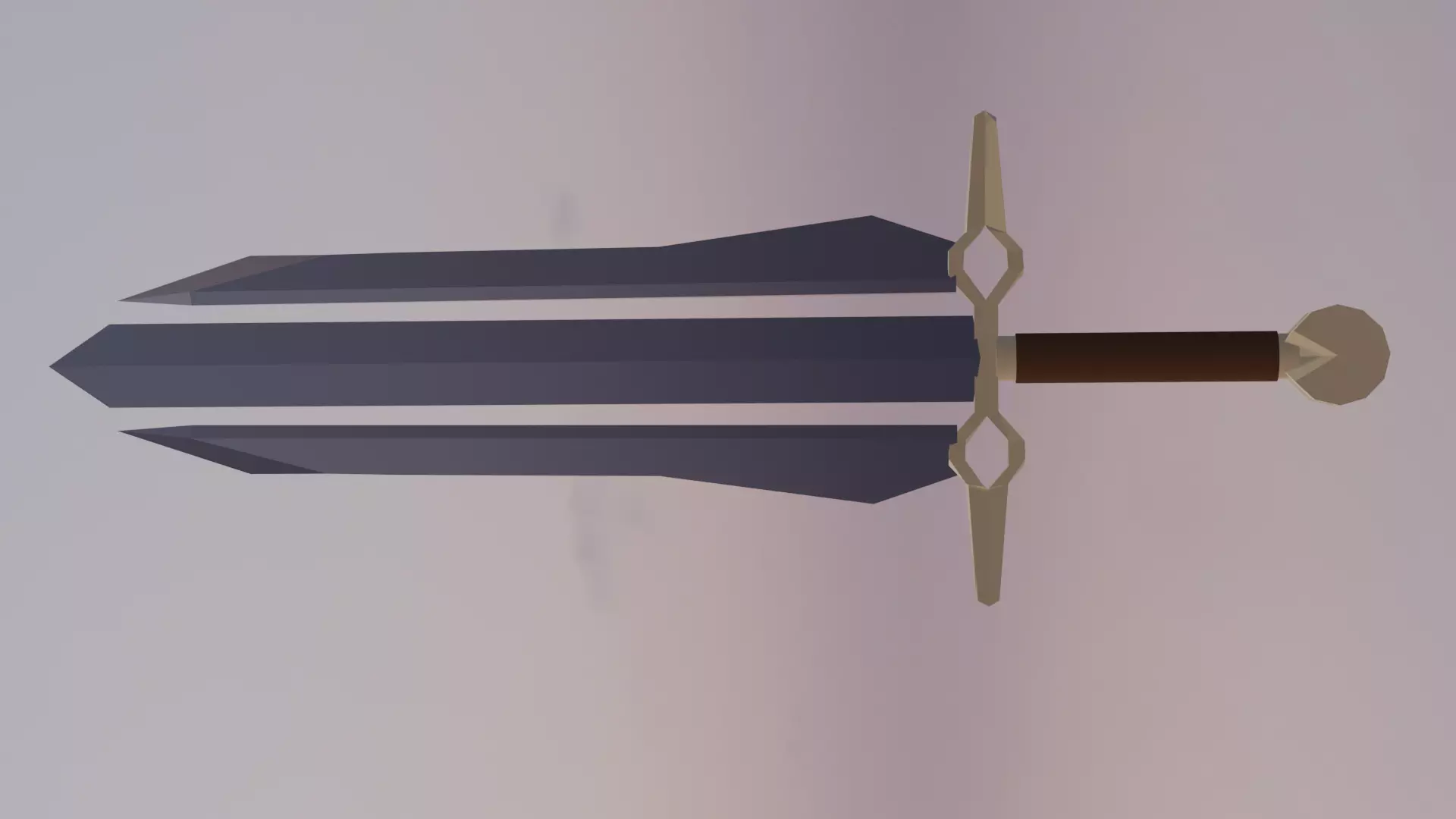 trident sword Low-poly 3D model_1