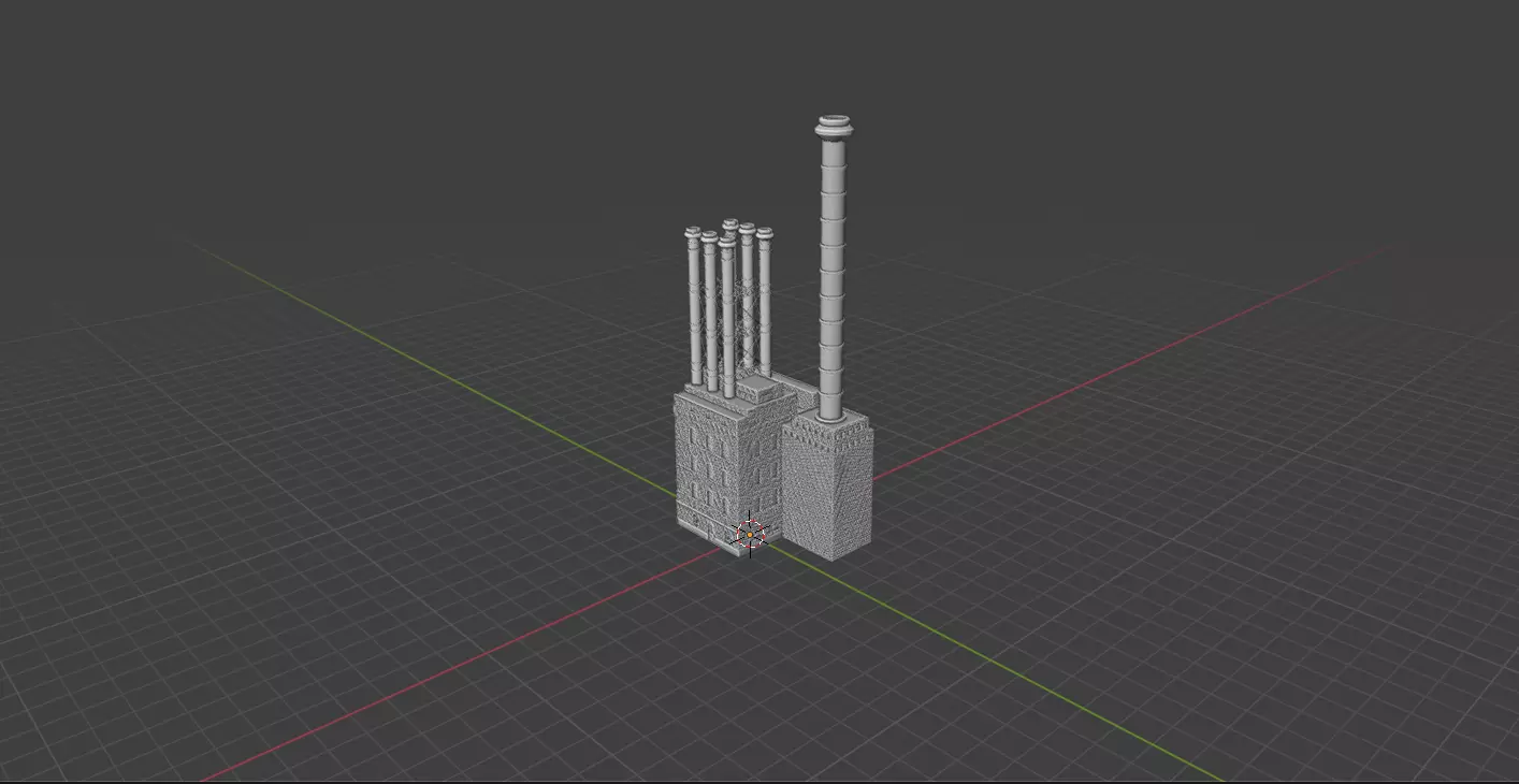 Historic Brick Power Plant Industrial Steam Factory Game Ready 3D print model_28