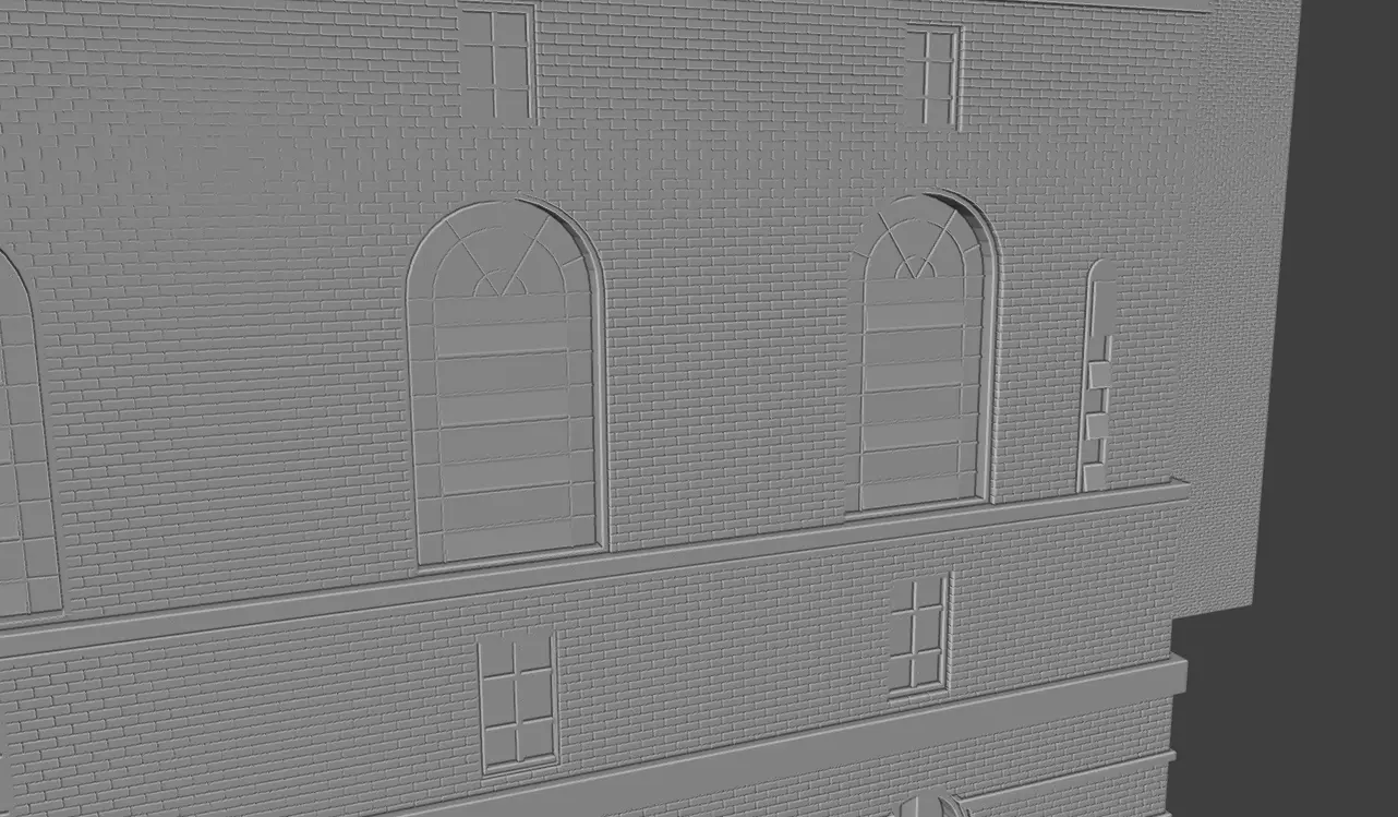 Historic Brick Power Plant Industrial Steam Factory Game Ready 3D print model_17