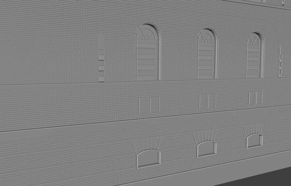 Historic Brick Power Plant Industrial Steam Factory Game Ready 3D print model_12