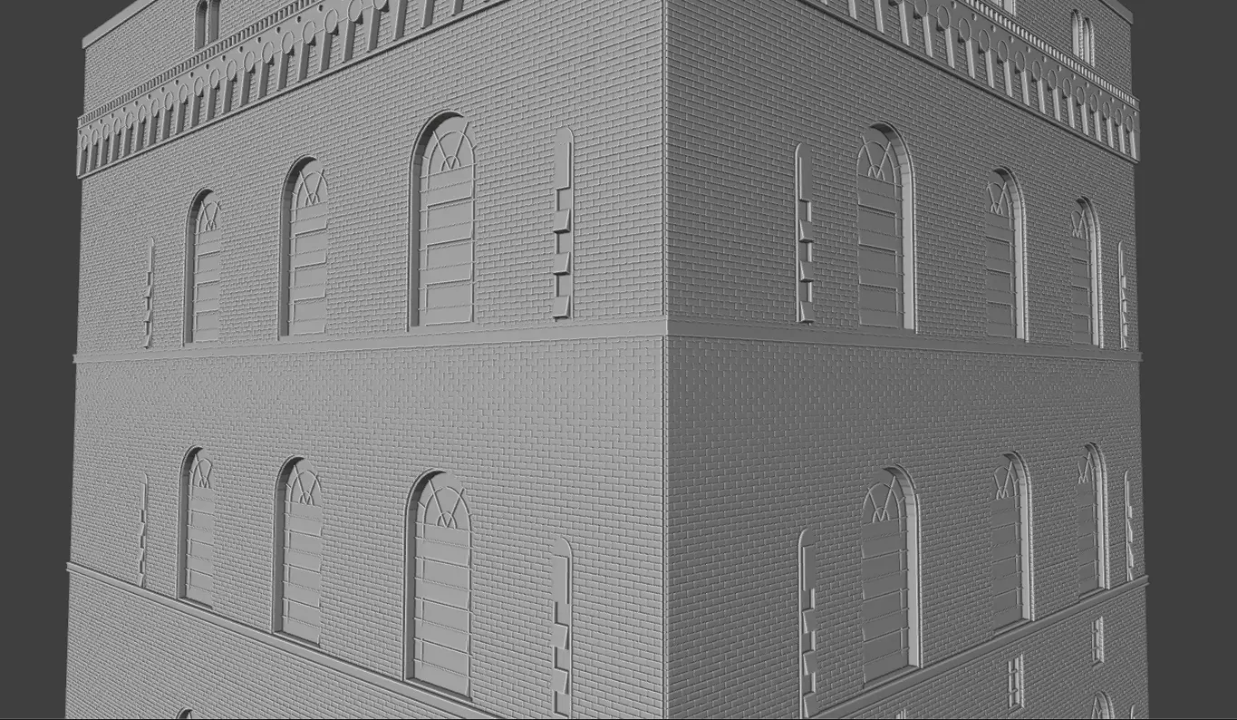Historic Brick Power Plant Industrial Steam Factory Game Ready 3D print model_14