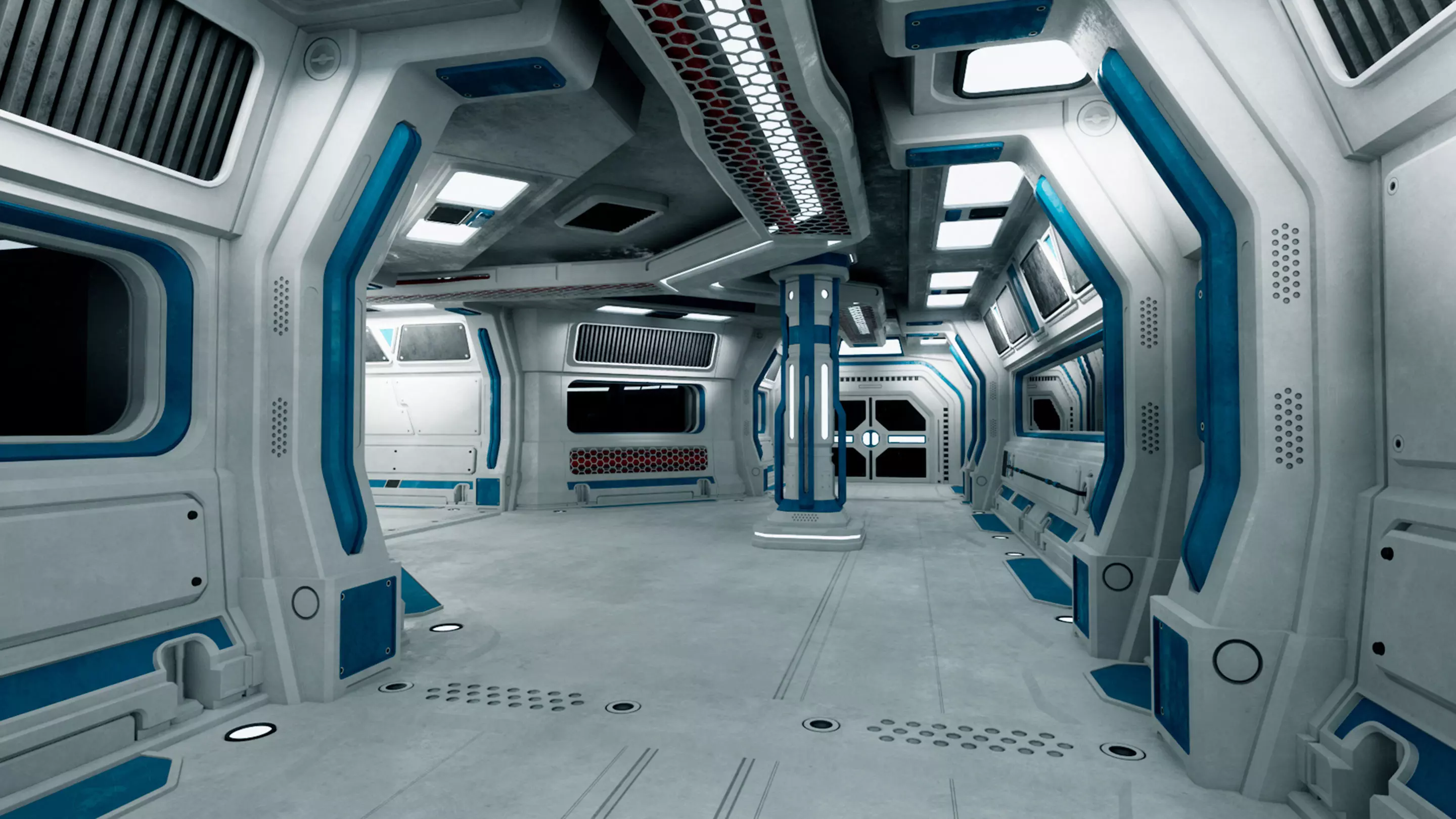 Sci Fi Modular Station 3D model_10