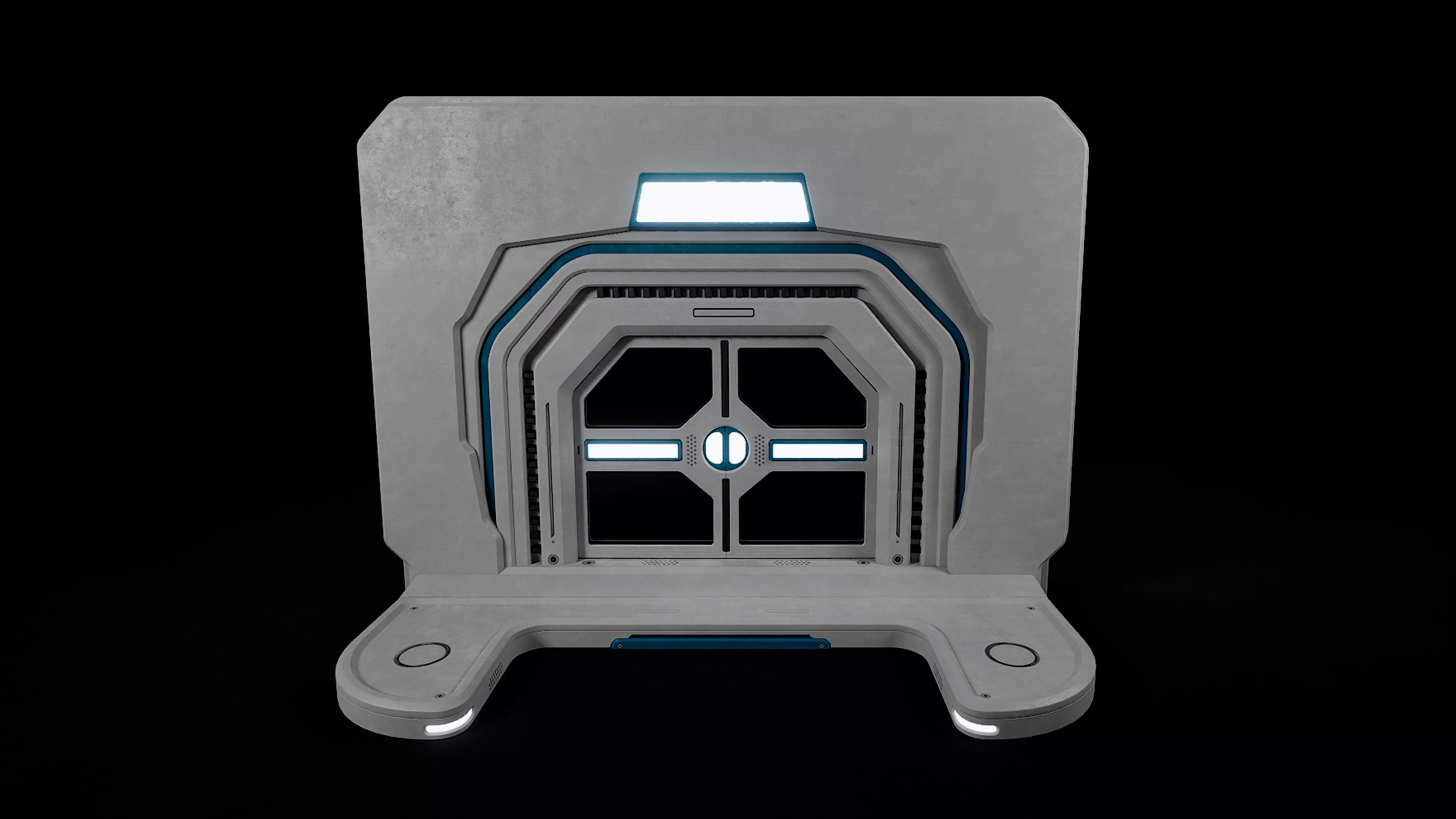 Sci Fi Modular Station 3D model_14