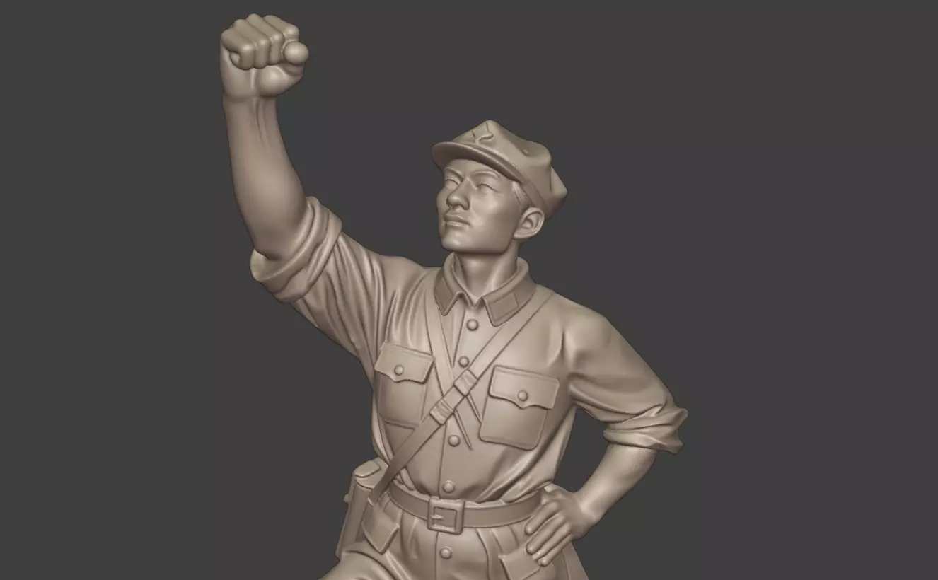 Military sculpture warrior military battle war hero soldier 3D print model