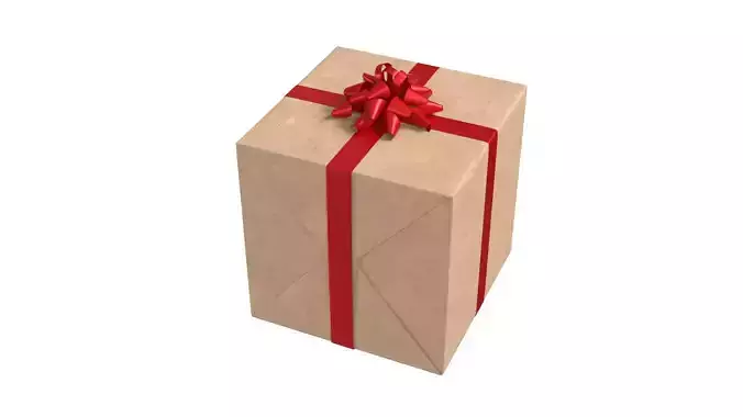 Wrapped Gift Box PBR 01 3D model