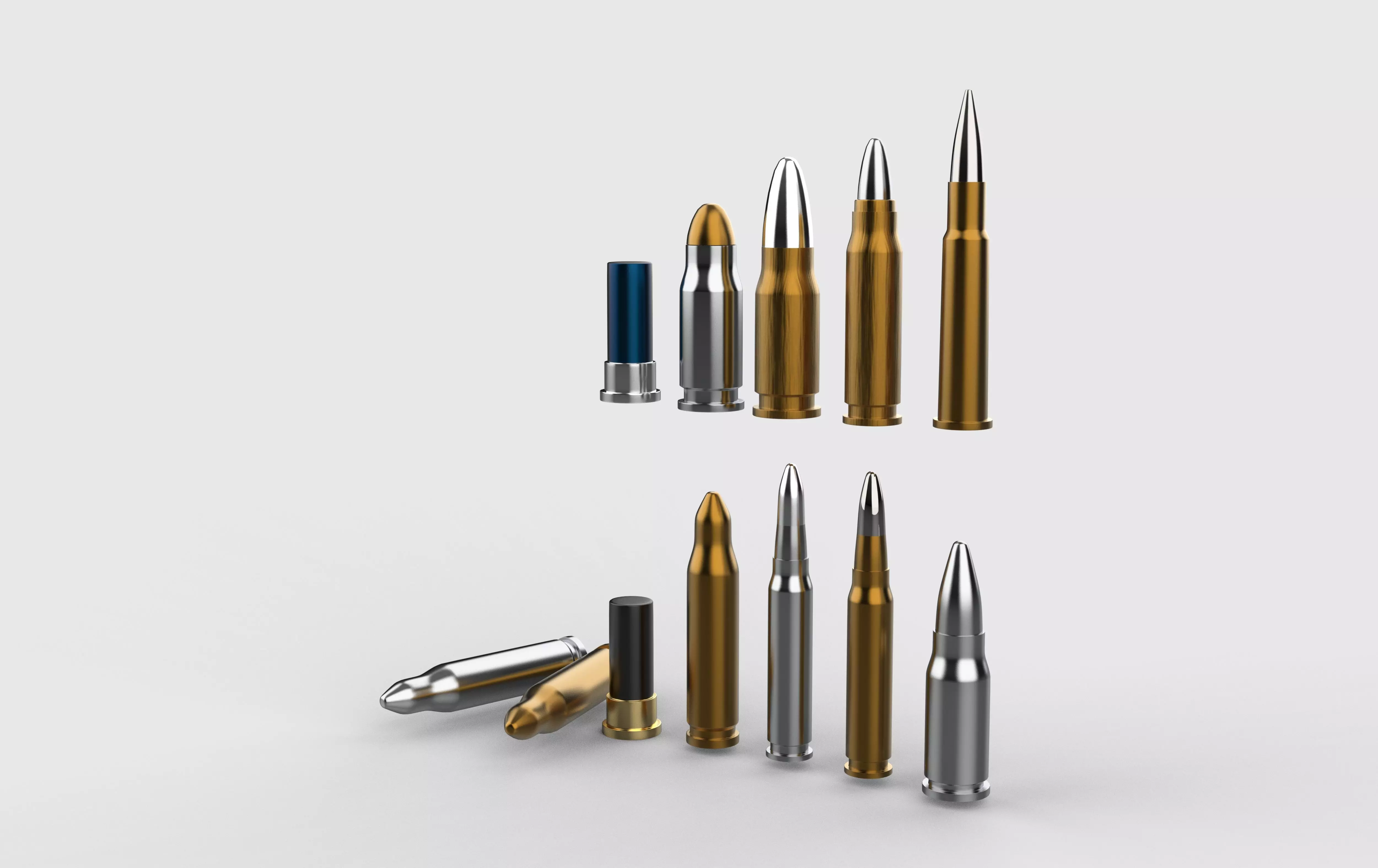 Rifle bullets 3D model_4