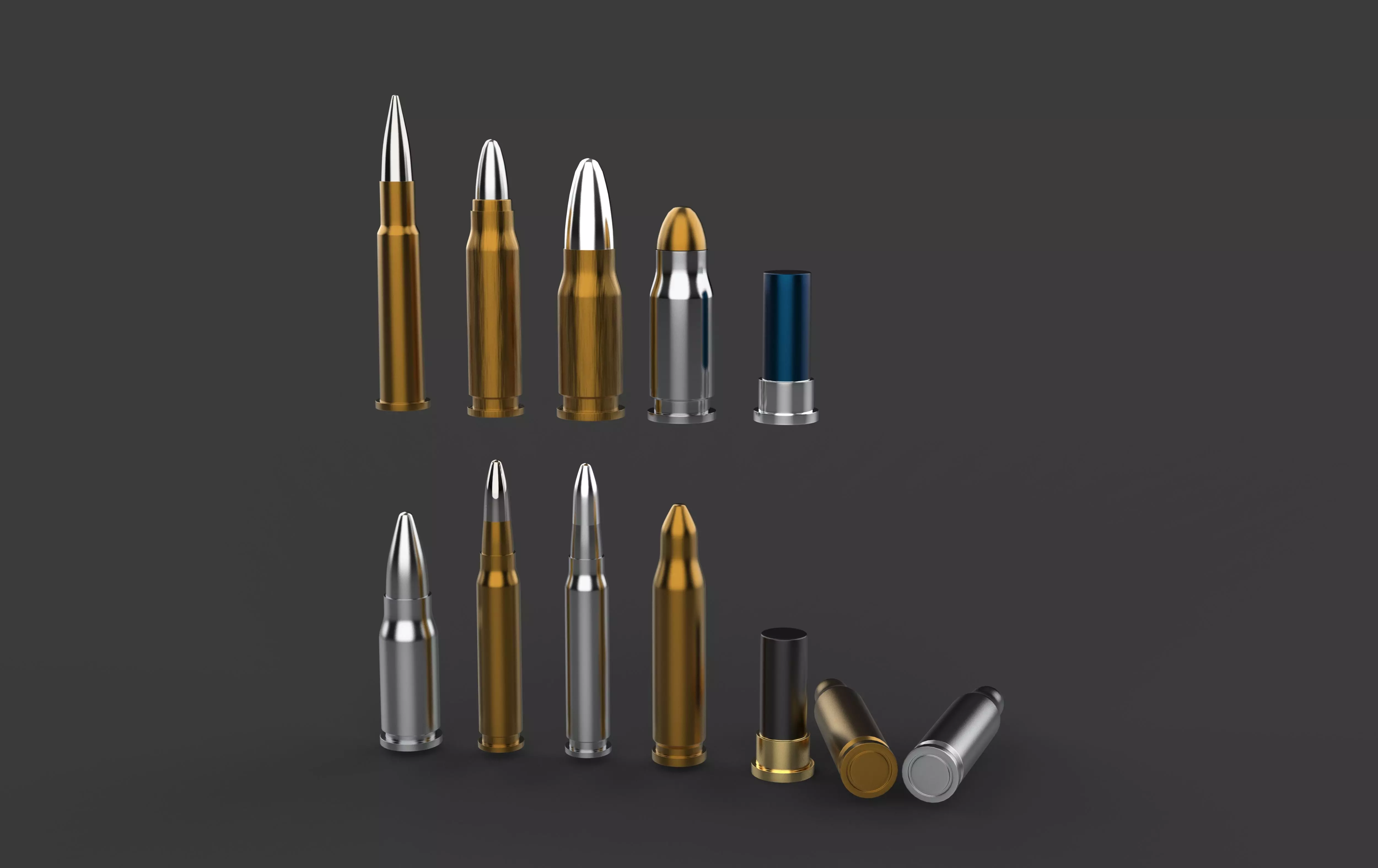 Rifle bullets 3D model_7