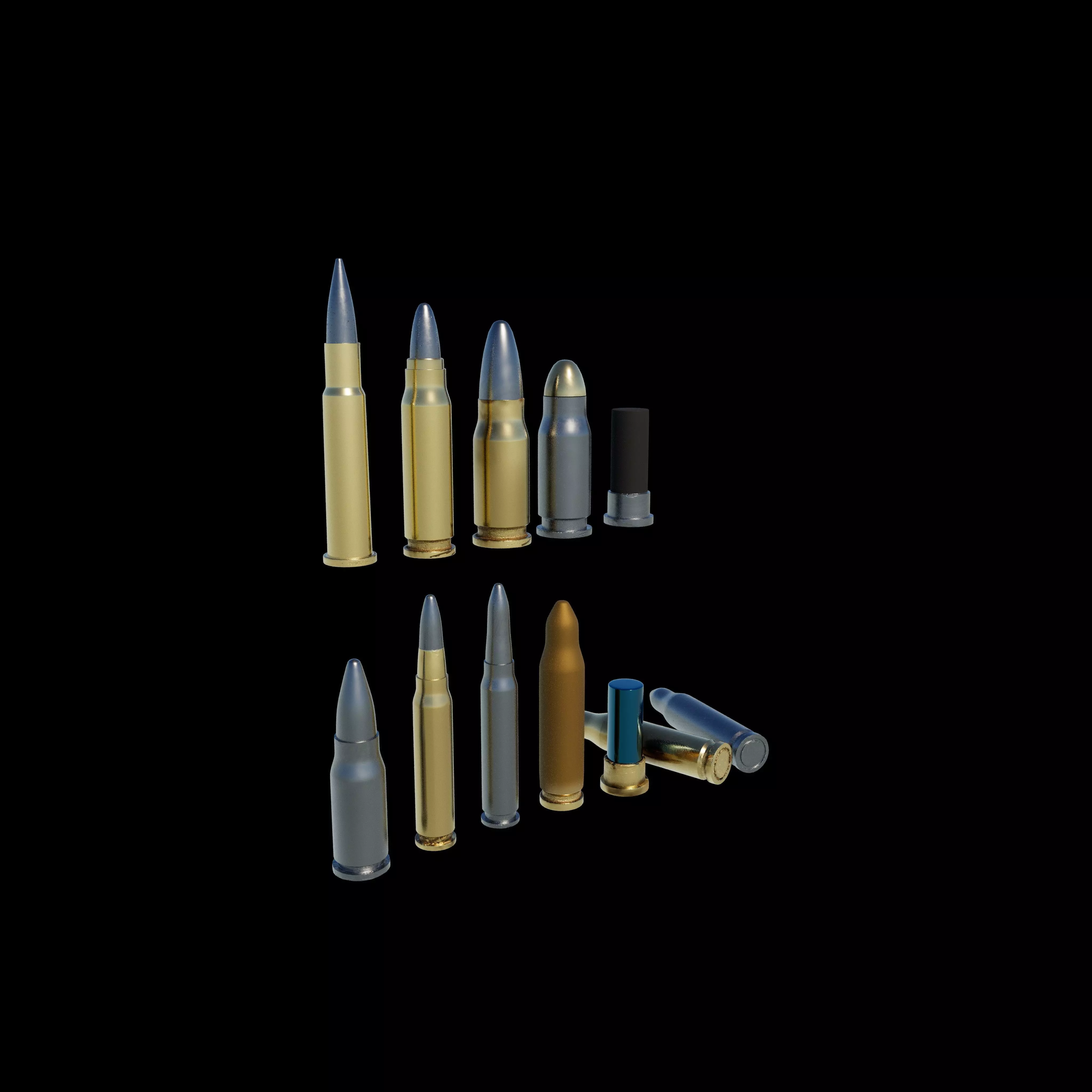 Rifle bullets 3D model_10