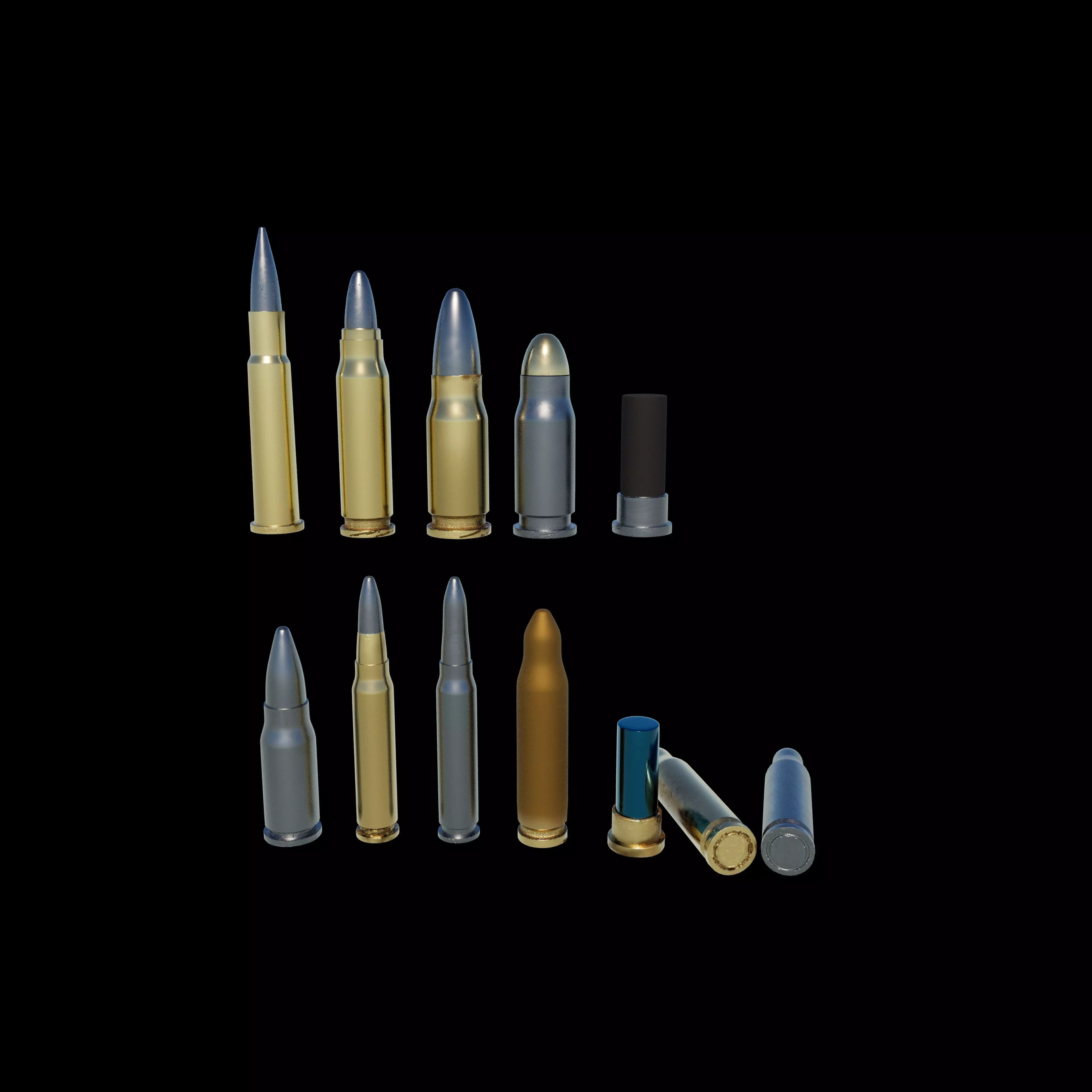 Rifle bullets 3D model_8