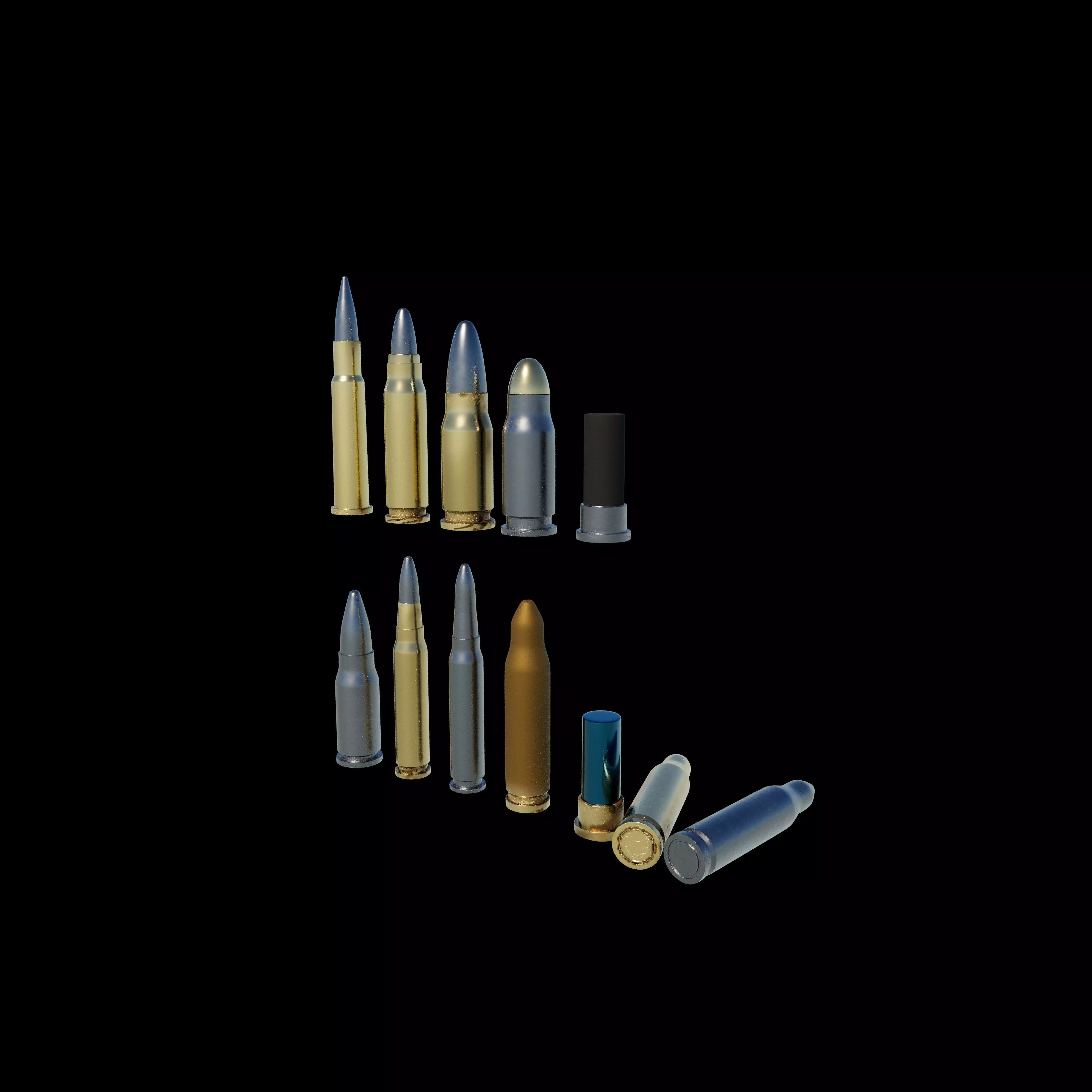 Rifle bullets 3D model_9