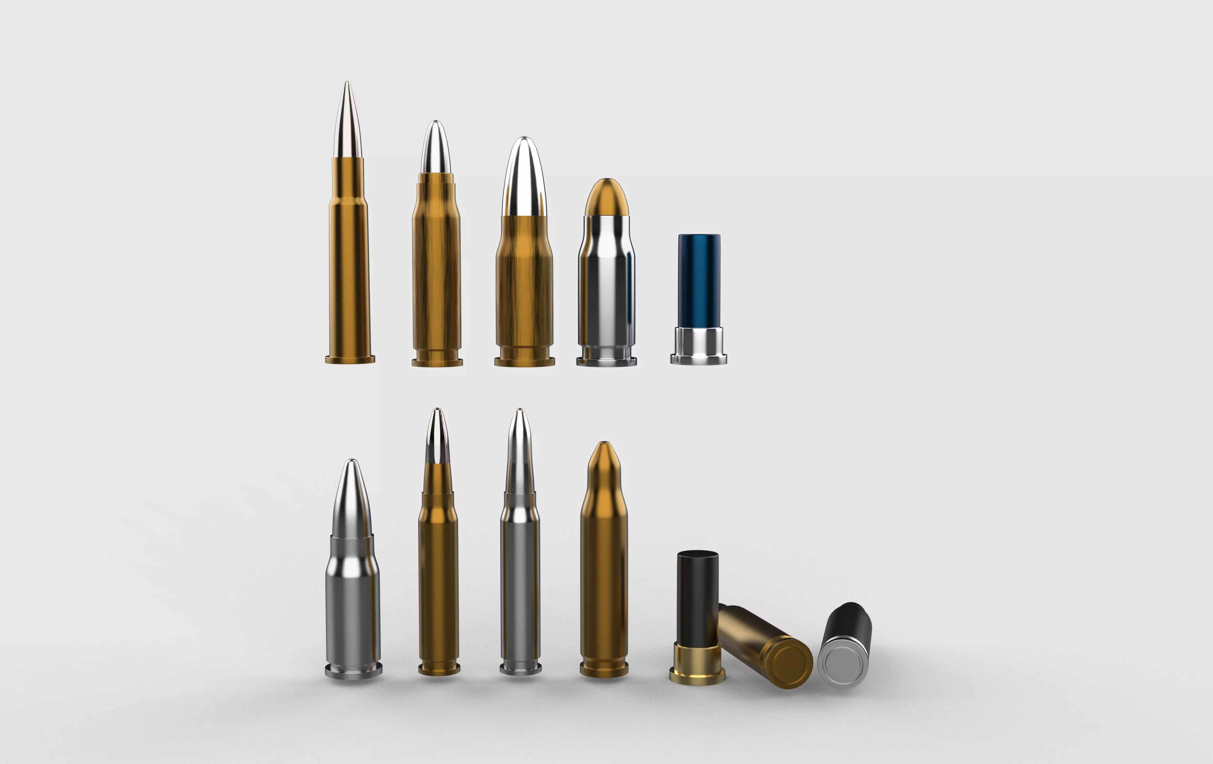 Rifle bullets 3D model_0