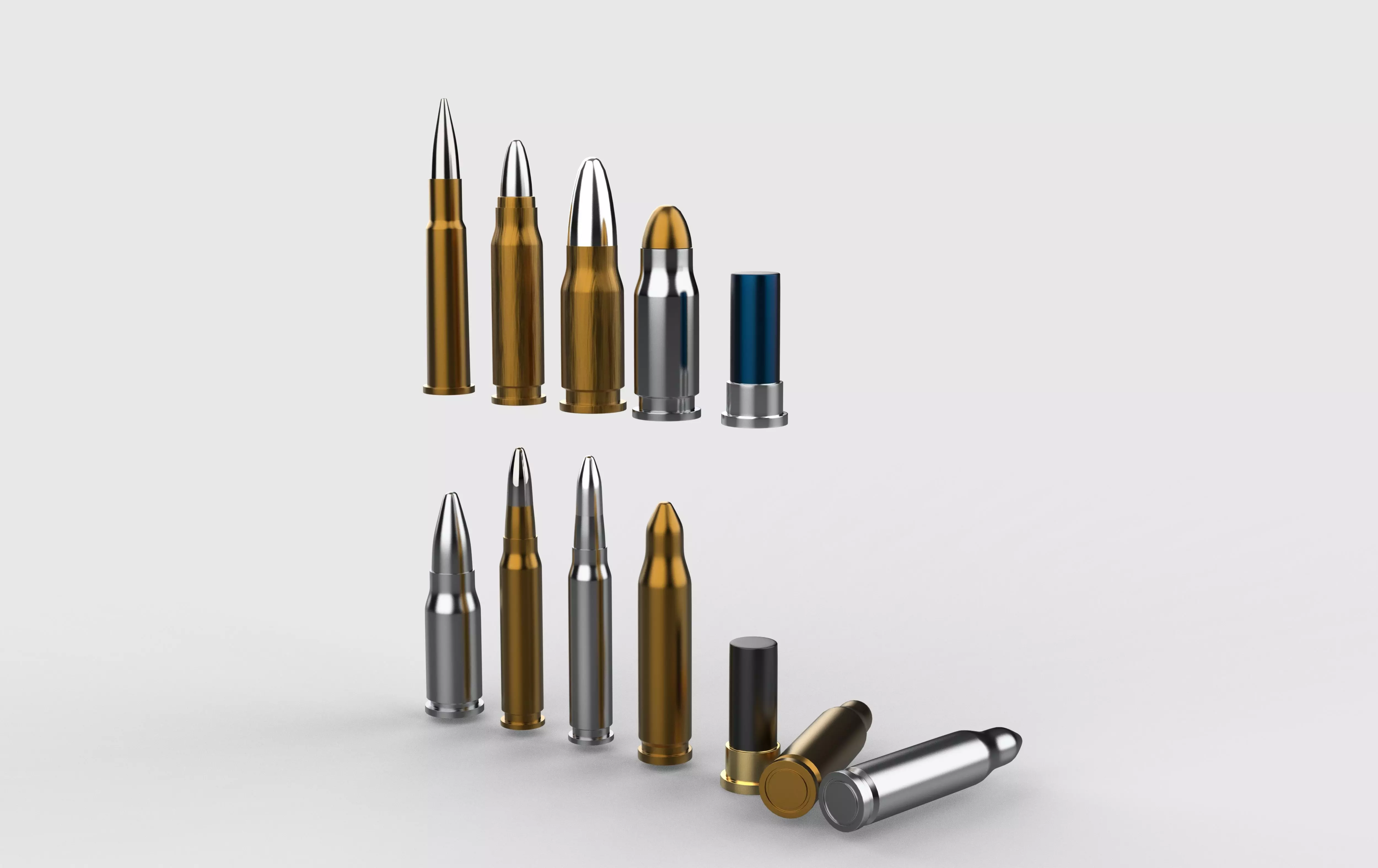 Rifle bullets 3D model_2