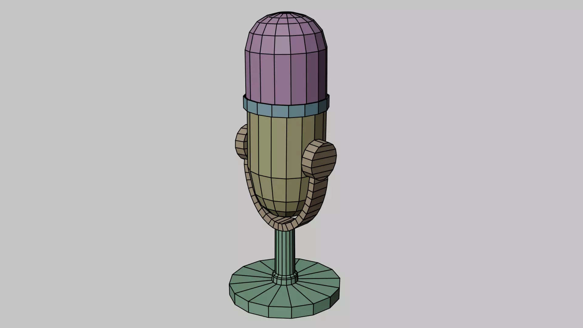 Studio mic Low-poly 3D model_6