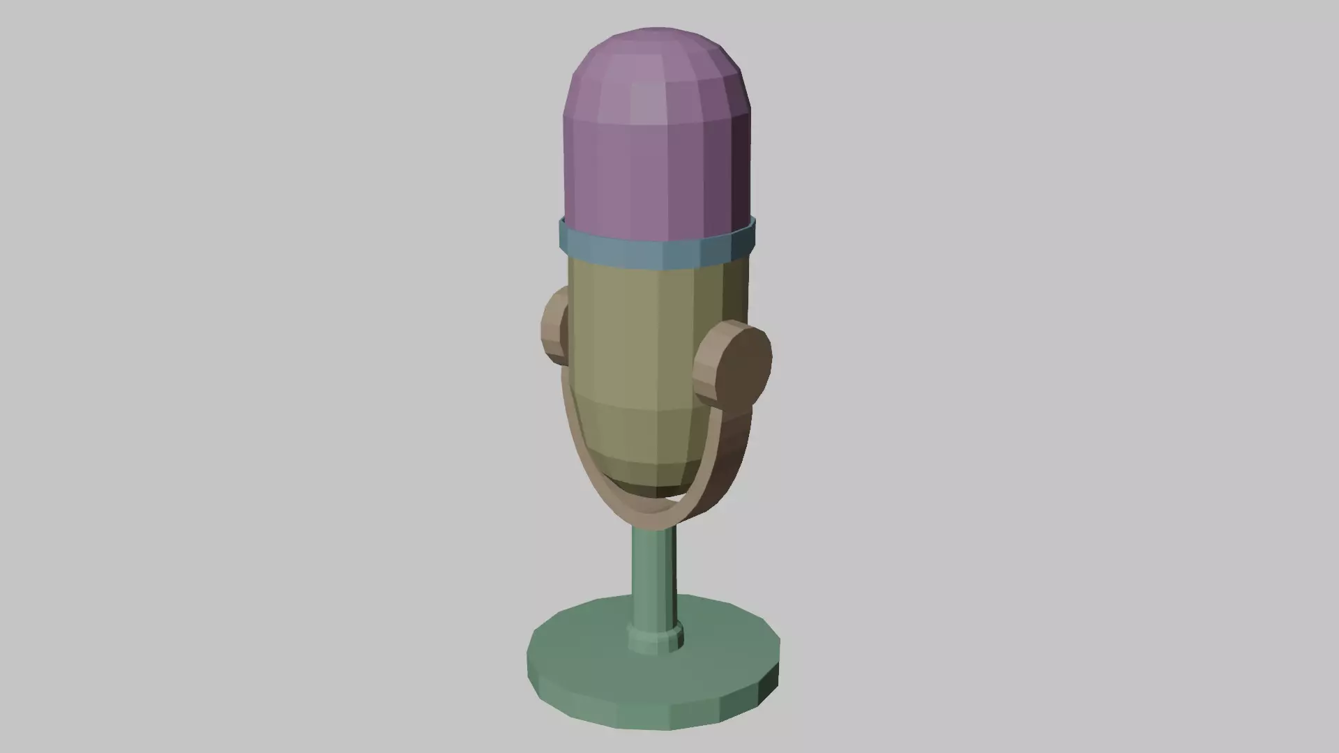 Studio mic Low-poly 3D model_5