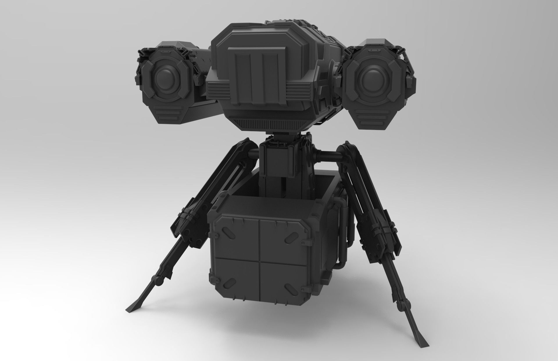 Portable Turret - Game mesh Low-poly 3D model_4