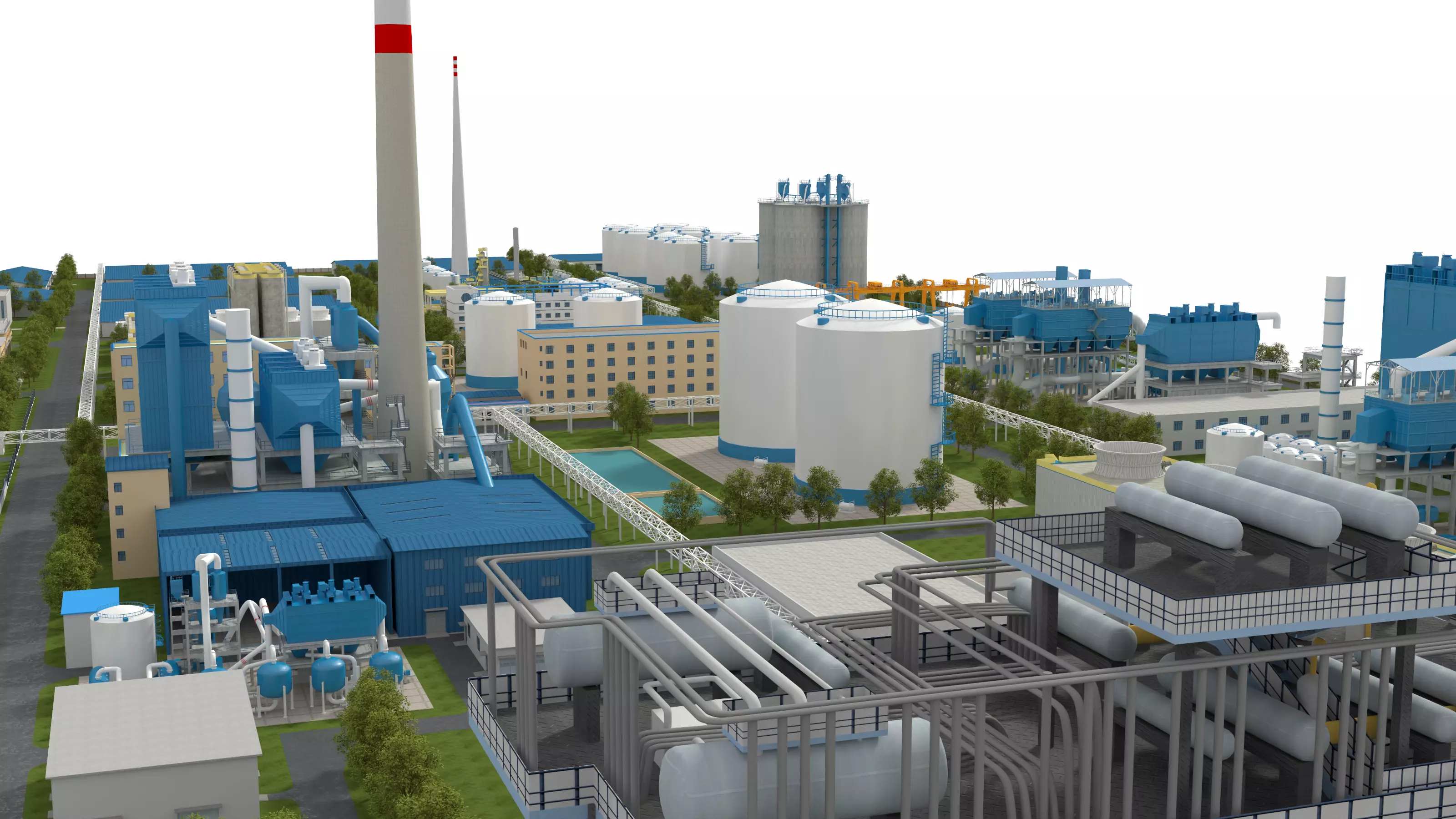 Chemical Factory Scene 3D model 3D model