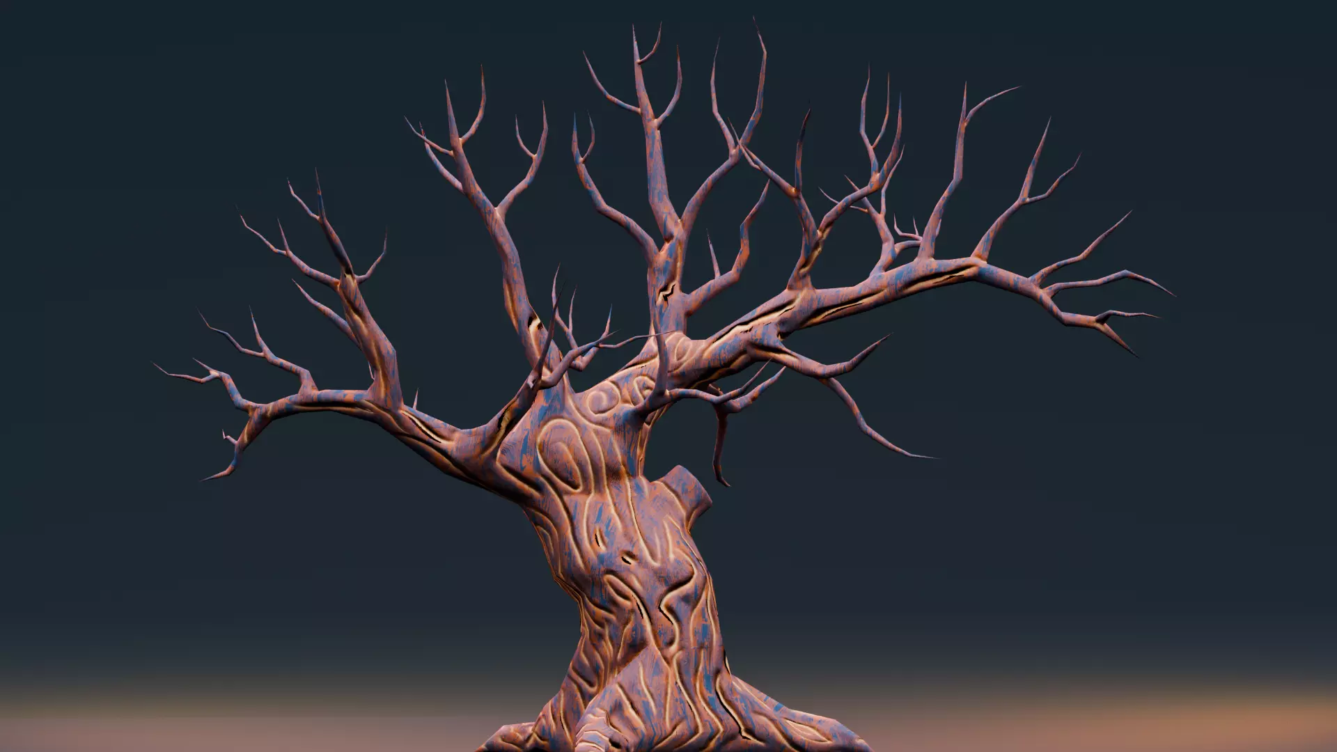 Stylized Halloween Props - Withered Tree 2 Low-poly 3D model_1