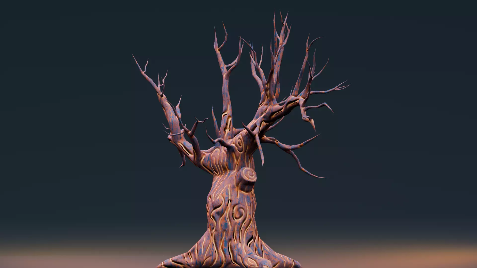 Stylized Halloween Props - Withered Tree 2 Low-poly 3D model_3