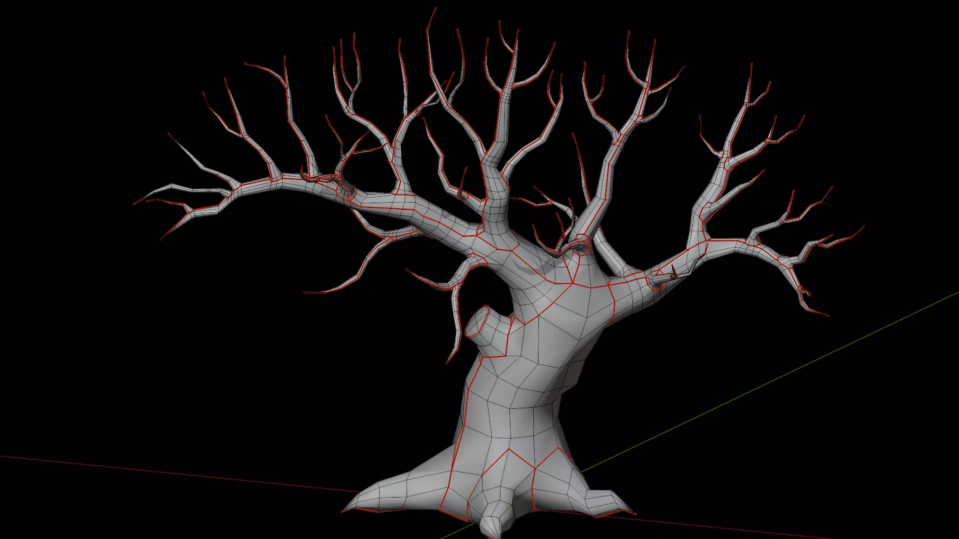 Stylized Halloween Props - Withered Tree 2 Low-poly 3D model_7