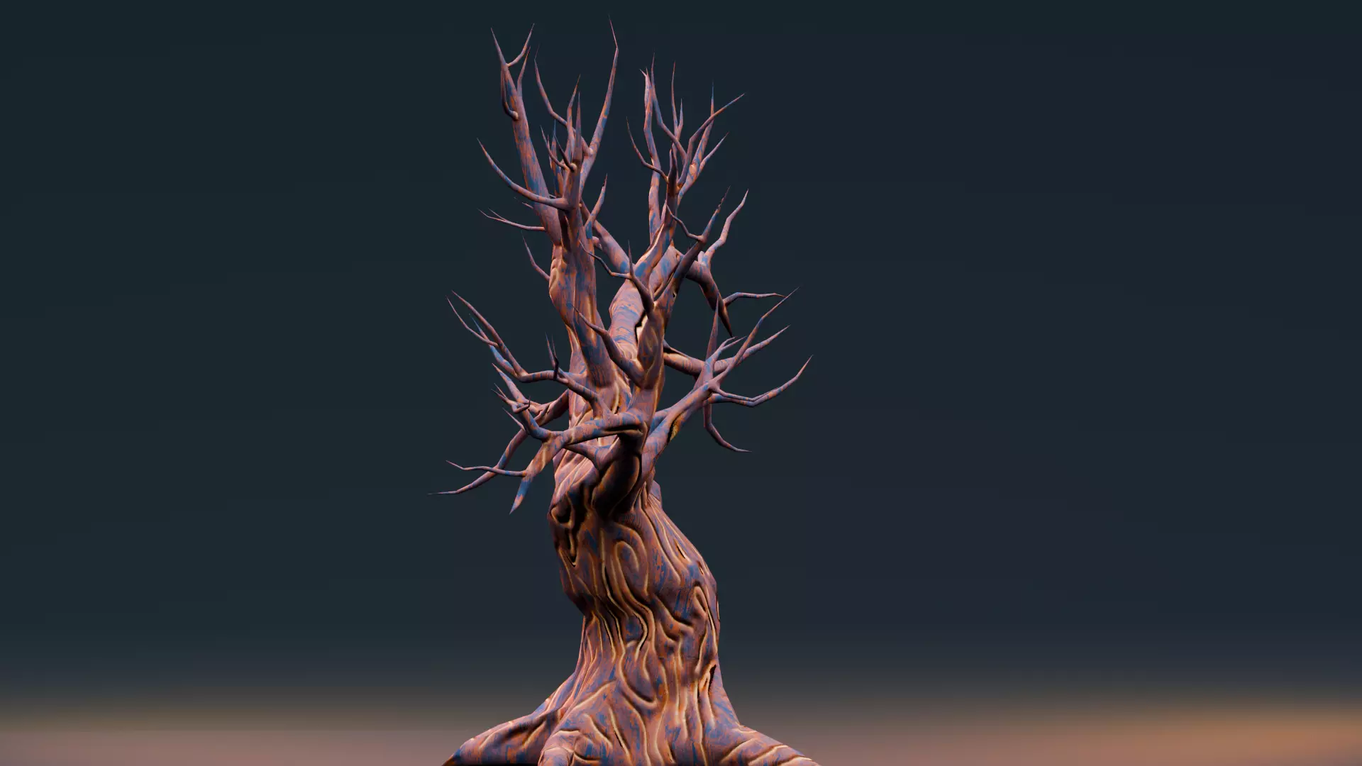 Stylized Halloween Props - Withered Tree 2 Low-poly 3D model_2