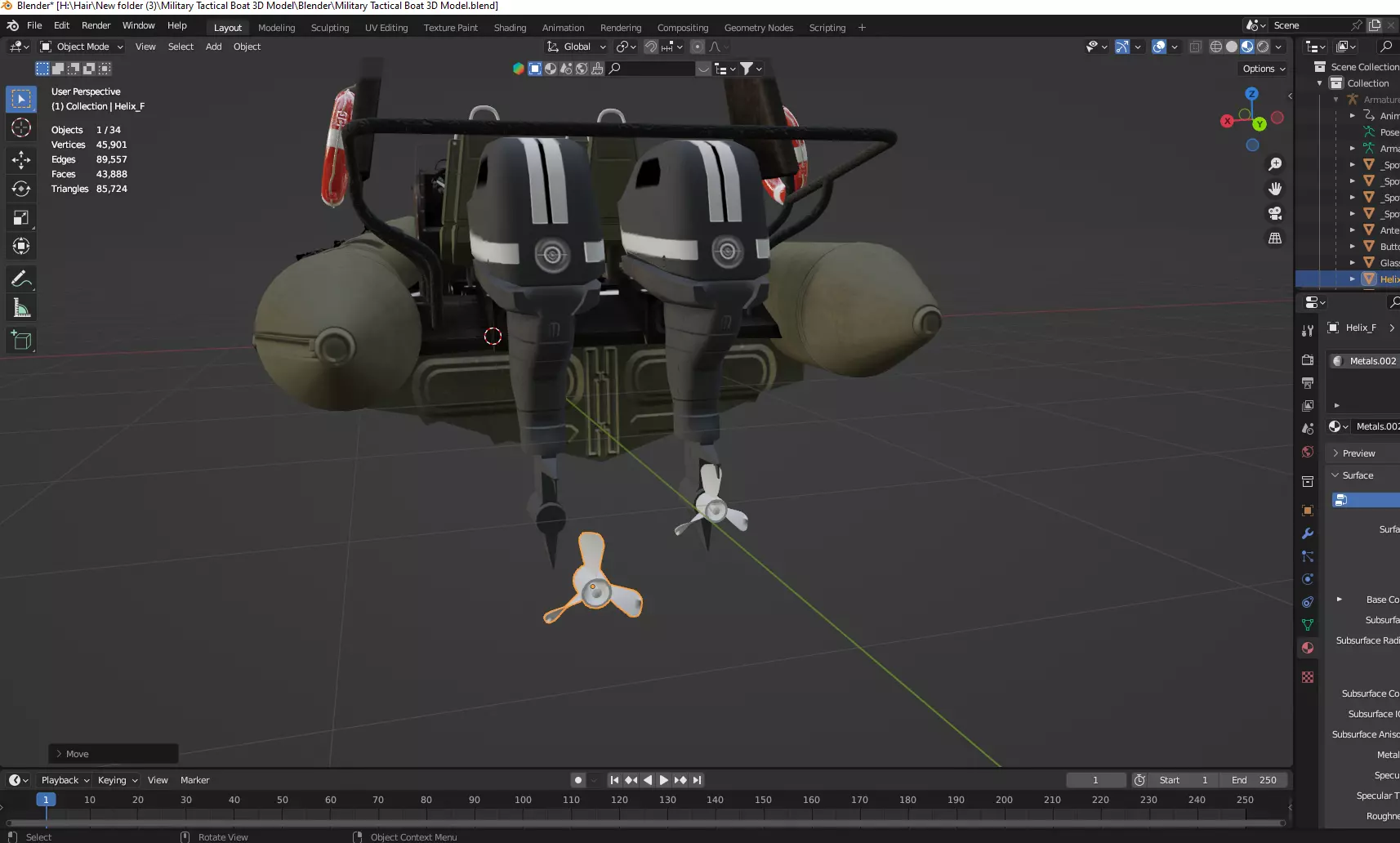 Military Tactical Boat 3D Model 3D model_17