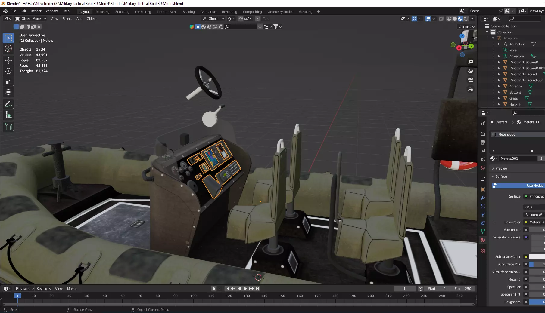 Military Tactical Boat 3D Model 3D model_14