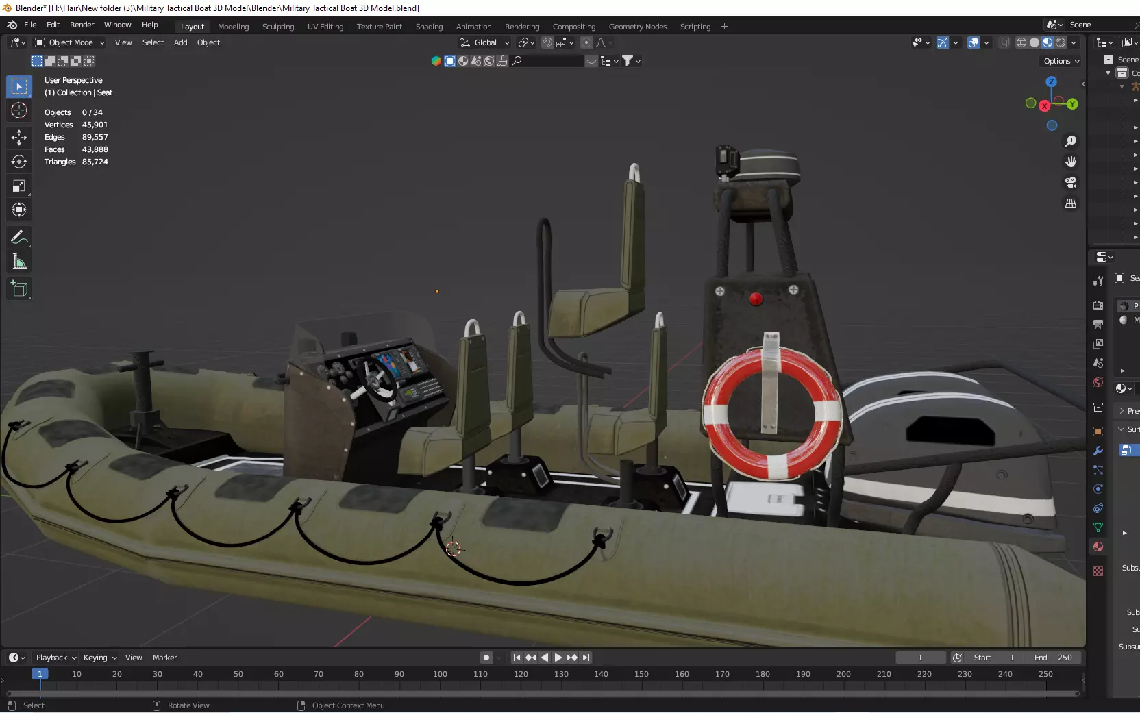 Military Tactical Boat 3D Model 3D model_15