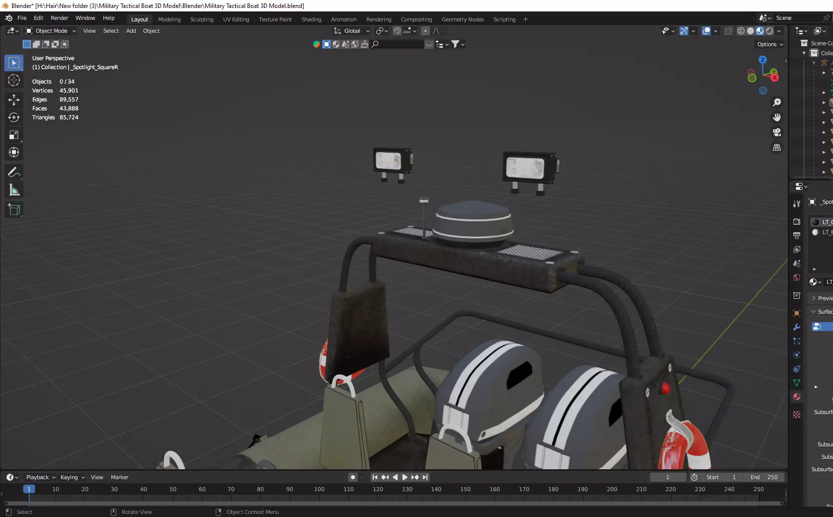 Military Tactical Boat 3D Model 3D model_10