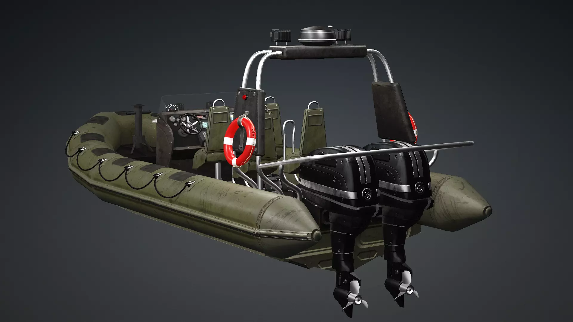 Military Tactical Boat 3D Model 3D model_6