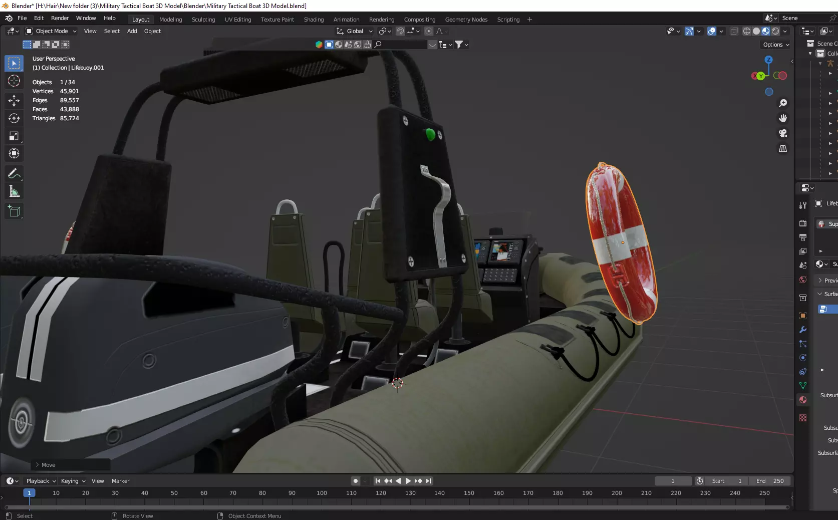 Military Tactical Boat 3D Model 3D model_16