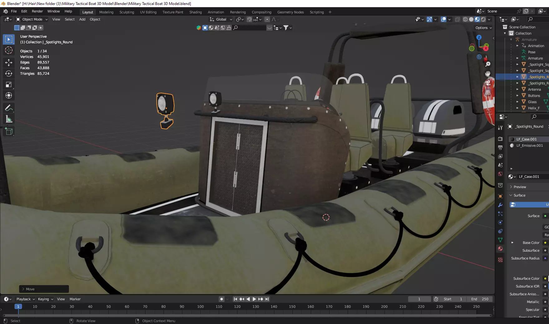 Military Tactical Boat 3D Model 3D model_18