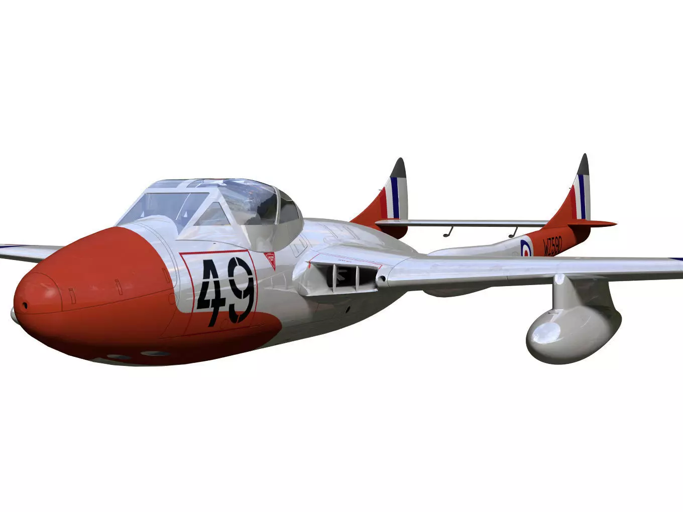 de Havilland DH100 Vampire T11 3D model_4