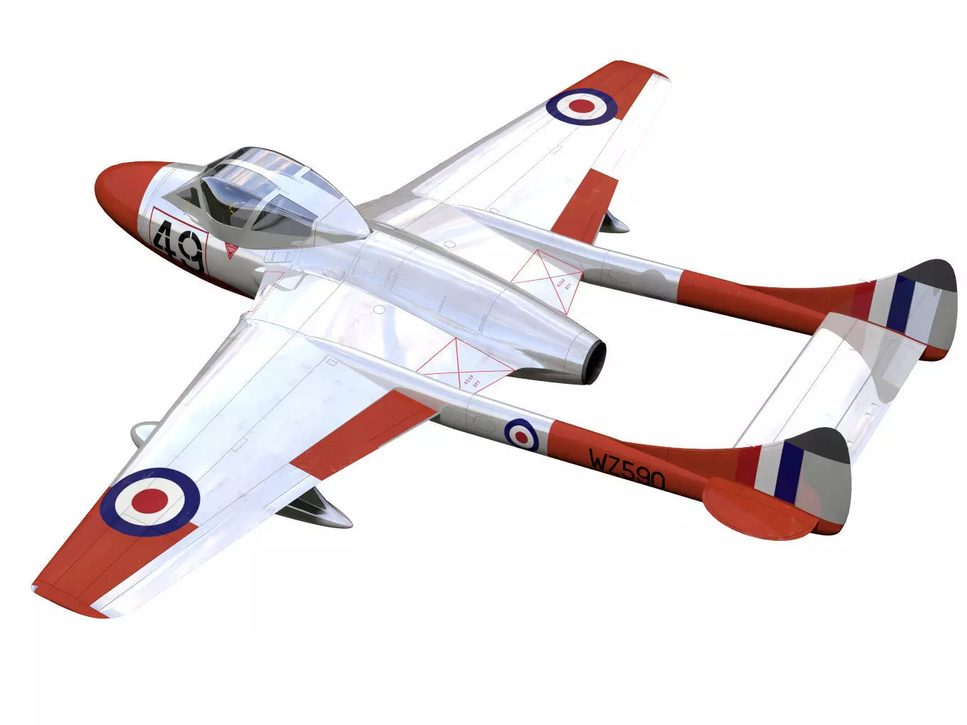 de Havilland DH100 Vampire T11 3D model_1