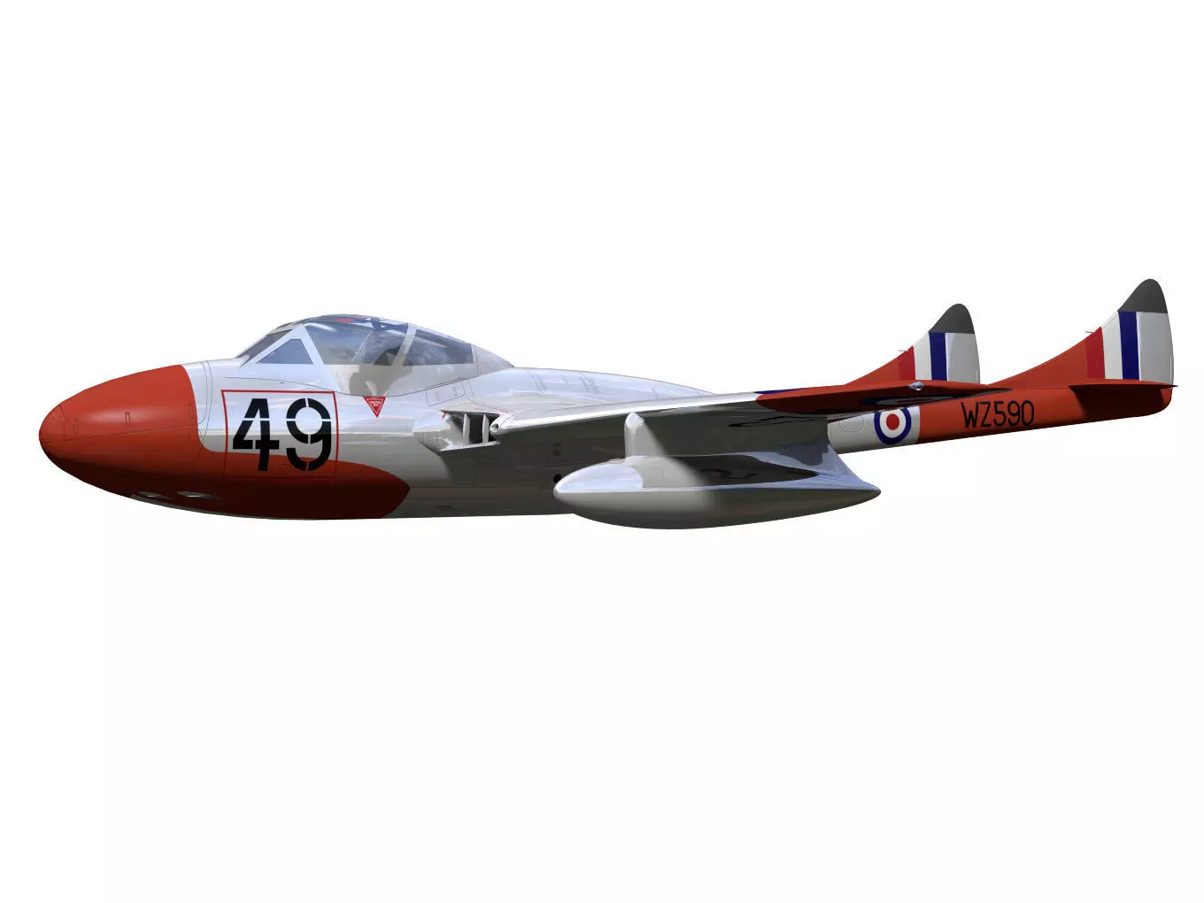 de Havilland DH100 Vampire T11 3D model_2