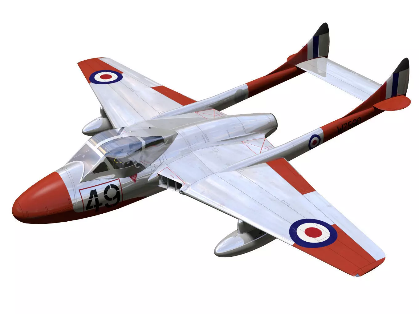 de Havilland DH100 Vampire T11 3D model_0