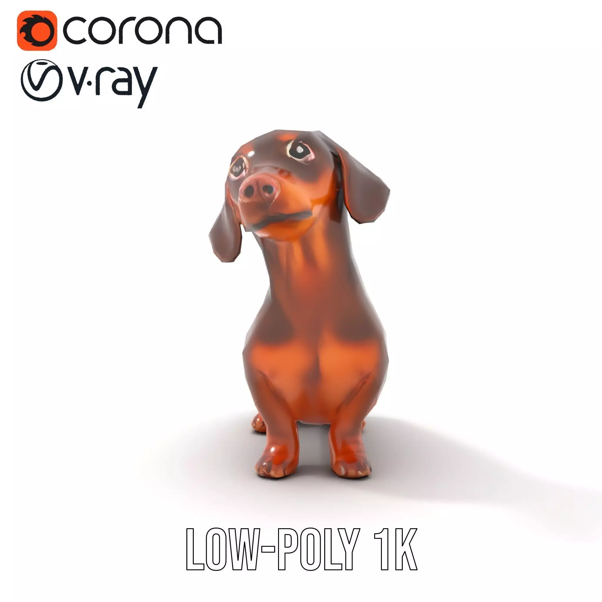 Chocolate Dachshund model pack Low-poly 3D model_16
