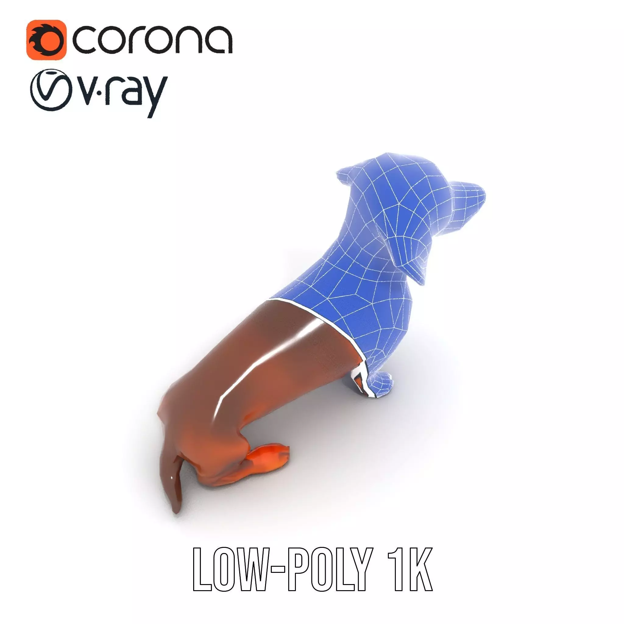Chocolate Dachshund model pack Low-poly 3D model_19