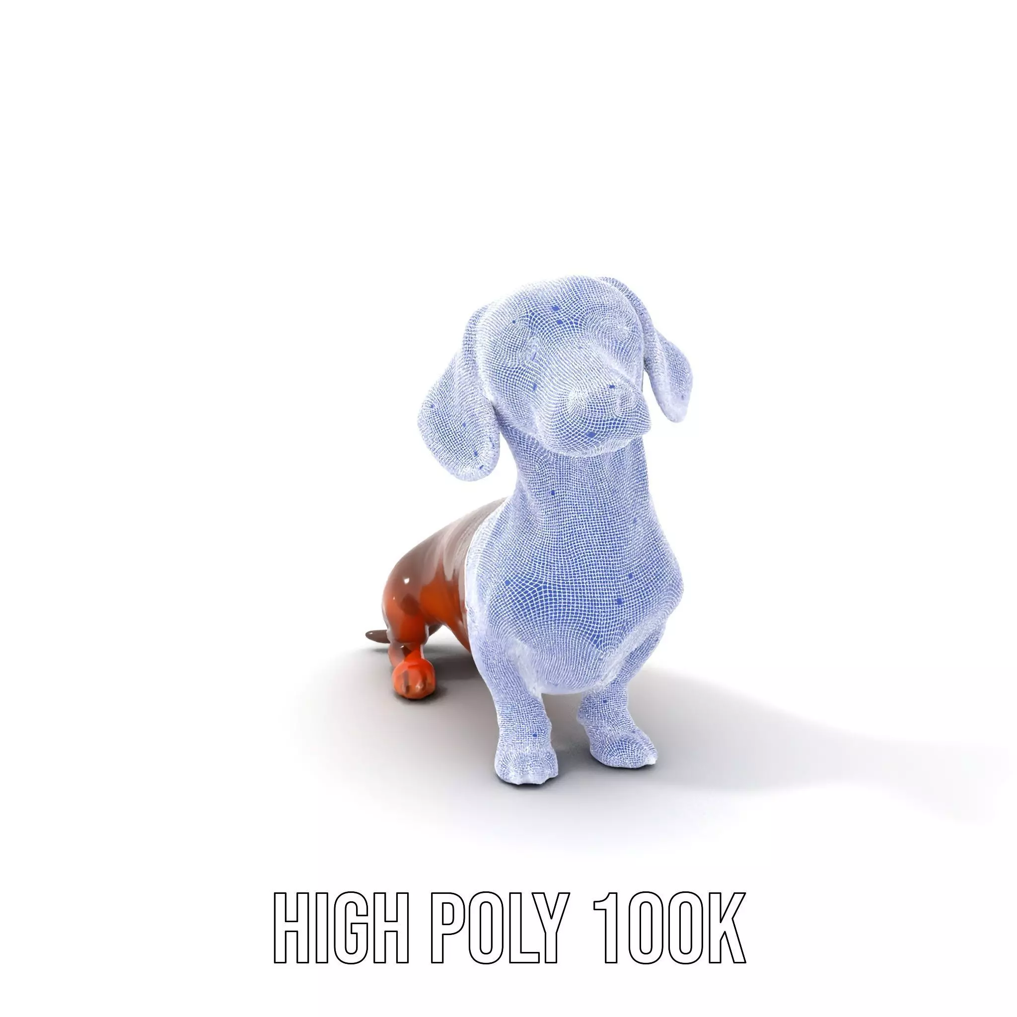 Chocolate Dachshund model pack Low-poly 3D model_4