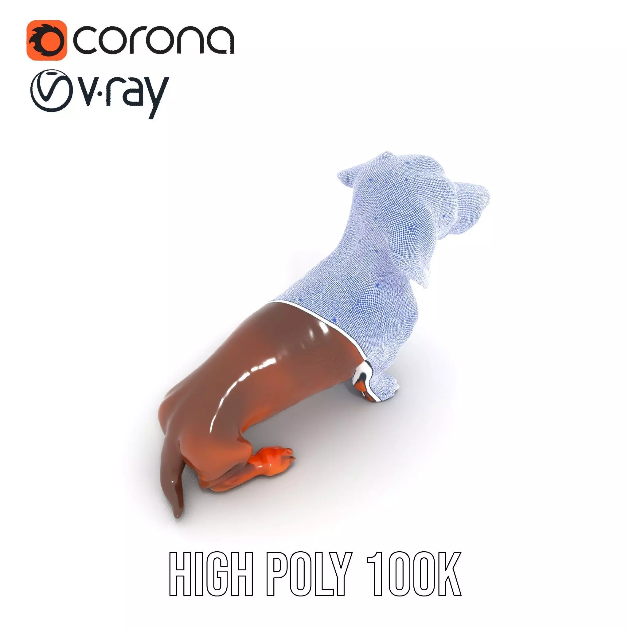 Chocolate Dachshund model pack Low-poly 3D model_33