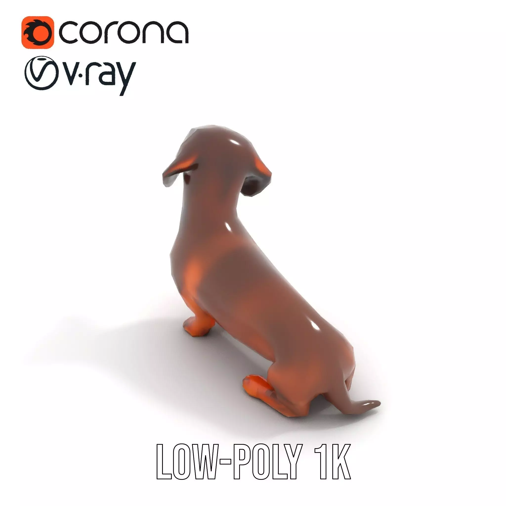 Chocolate Dachshund model pack Low-poly 3D model_9