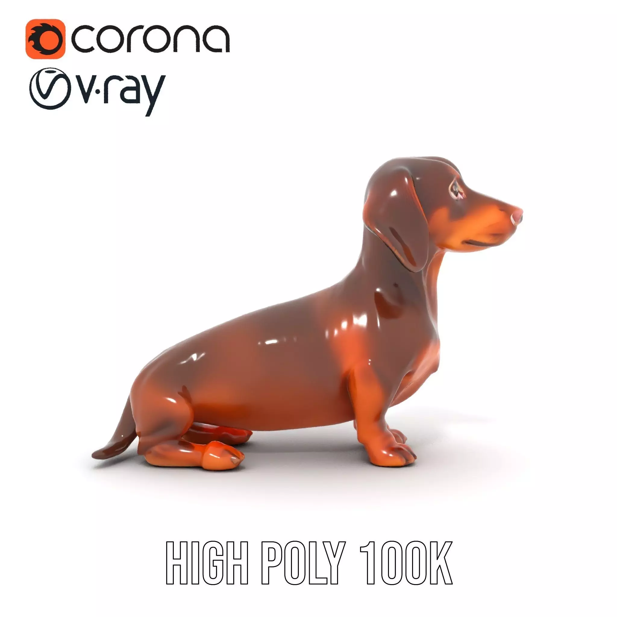Chocolate Dachshund model pack Low-poly 3D model_26