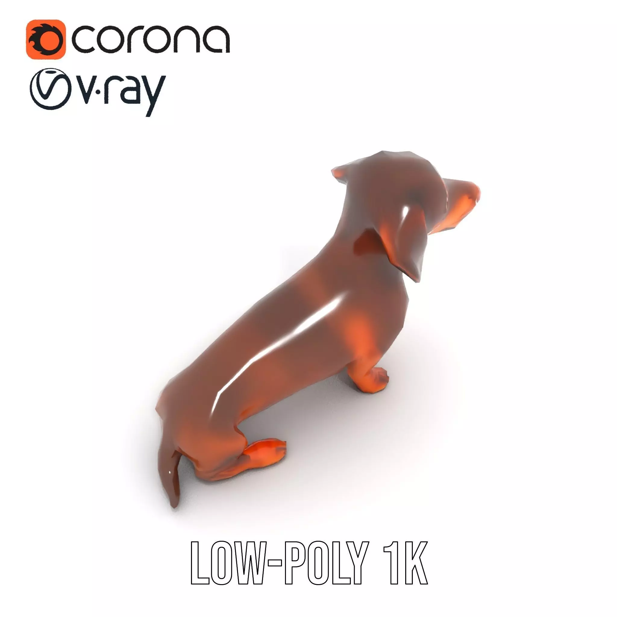 Chocolate Dachshund model pack Low-poly 3D model_7