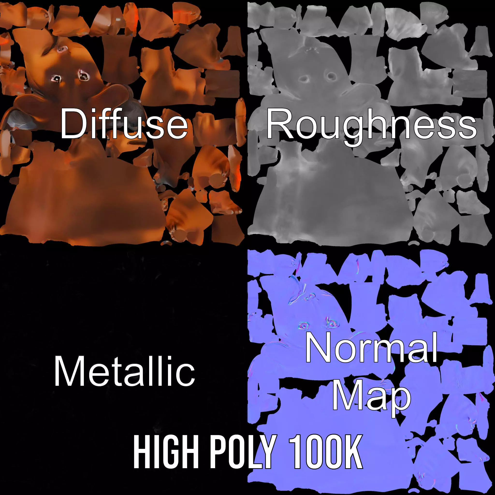 Chocolate Dachshund model pack Low-poly 3D model_3