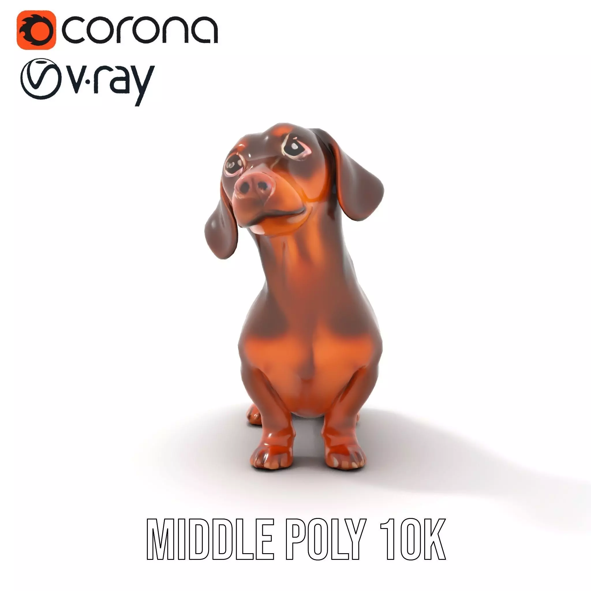 Chocolate Dachshund model pack Low-poly 3D model_27