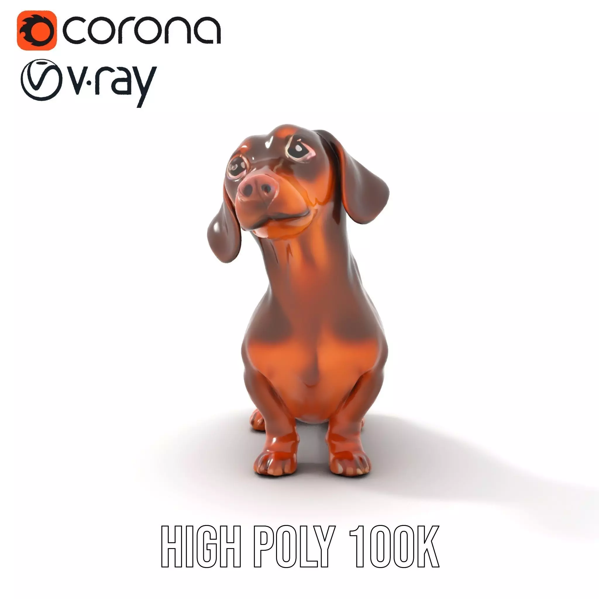 Chocolate Dachshund model pack Low-poly 3D model_17
