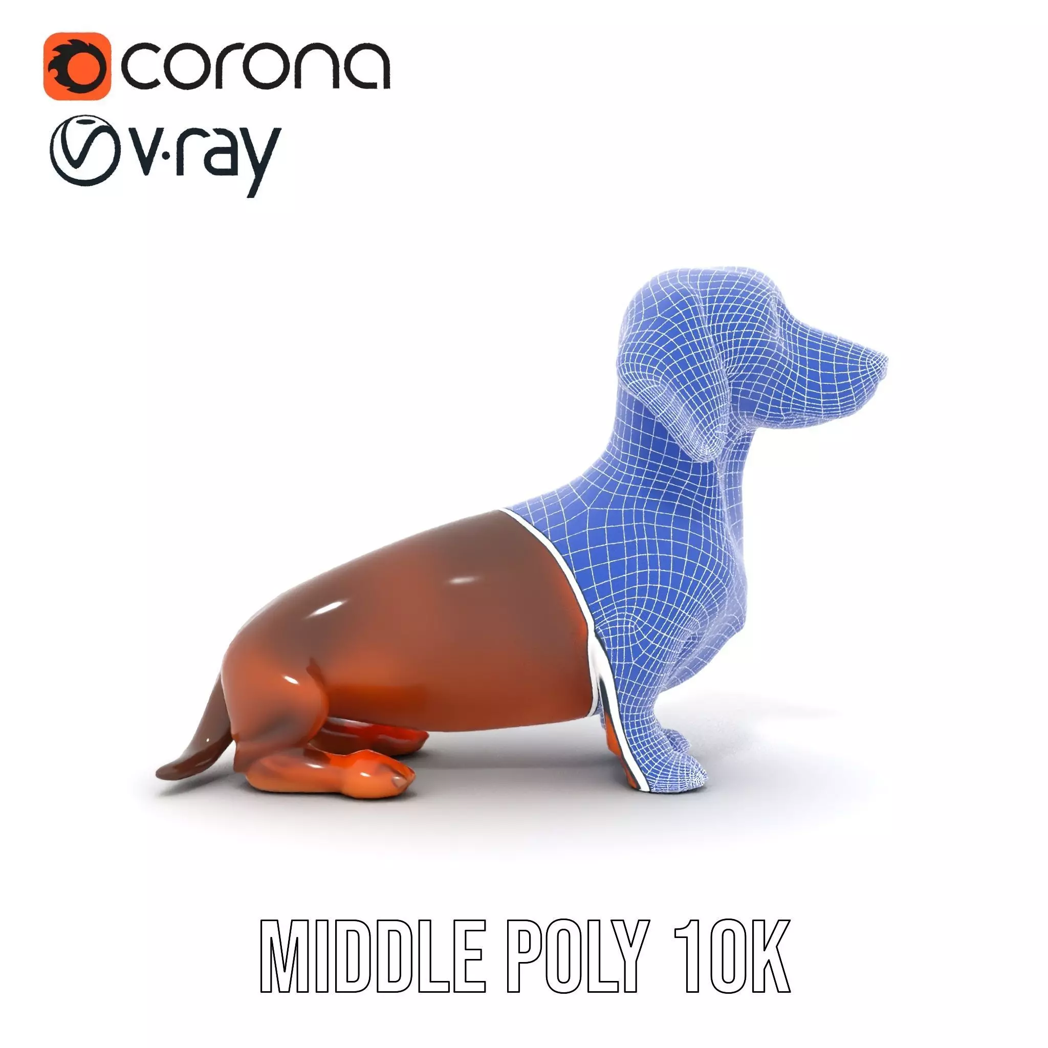 Chocolate Dachshund model pack Low-poly 3D model_11